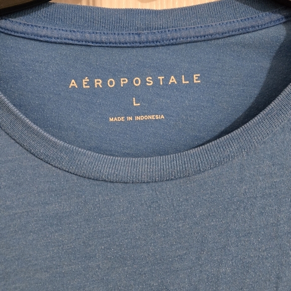Aeropostale T-Shirt Men's Size Large Short Sleeve Light Blue Cotton - Picture 6 of 9